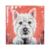 Westie maleri kunst fargerik hund kanvas canvas