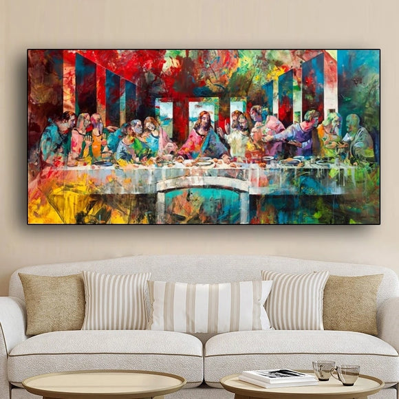 The Last Supper Fargerik Kanvas bilde maleri kunst